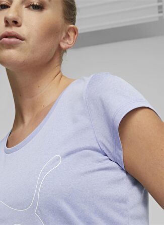 Puma 52032028 PERFORMANCE HEATHER CAT TE Mor Kadın Bisiklet Yaka Regular Fit T-Shirt