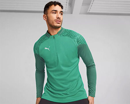 Puma Teamcup Training 1/4 Zip Top Erkek Futbol Uzun Kollu Antrenman Üstü 65798205 Yeşil