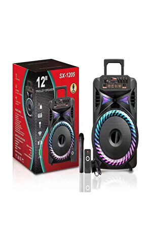 40 WATT Bluetooth Hoparlör Şarjlı Taşınabilir Karaoke Sistemi + Mikrofon + Kumanda