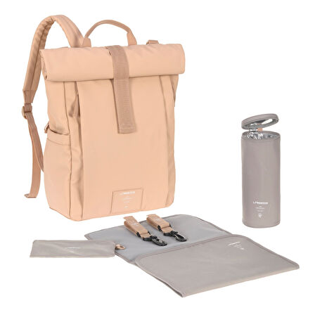 Lassig Rolltop Up Bebek Bakım Sırt Çantası Peach Rose