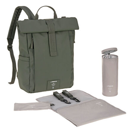 Lassig Rolltop Up Bebek Bakım Sırt Çantası Olive