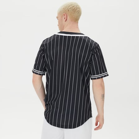 Karl Kani Serif Pinstripe Baseball Erkek Siyah Gömlek