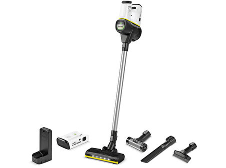 KARCHER VC 6 Cordless OurFamily Battery Plus Çift Bataryalı Şarjlı Dikey Süpürge Beyaz