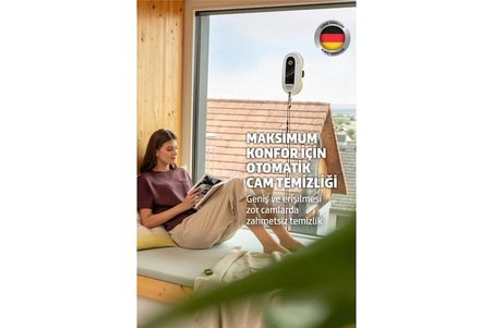 Karcher 5.000Pa Vakum Güçlü Akıllı Cam Silme Robotu, Çift Döner Mikrofiber Disk, İki Püskürtme Nozul