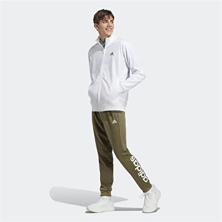 adidas Linear Logo Tricot Erkek Eşofman Takımı Beyaz - Haki IC6783