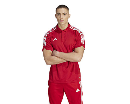 adidas Tiro23 L Polo Erkek Futbol Polo Yaka Tişört HS7228 Kırmızı