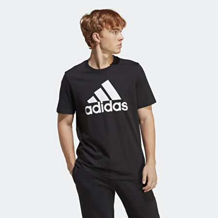 adidas Bisiklet Yaka Düz Siyah - Beyaz Erkek T-Shirt IC9347 M BL SJ T