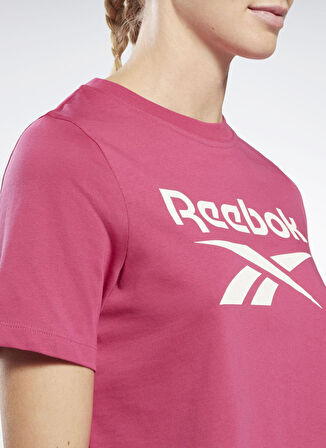 Reebok Yuvarlak Yaka Düz Pembe Kadın T-Shirt IC1259 RI BL Crop Tee