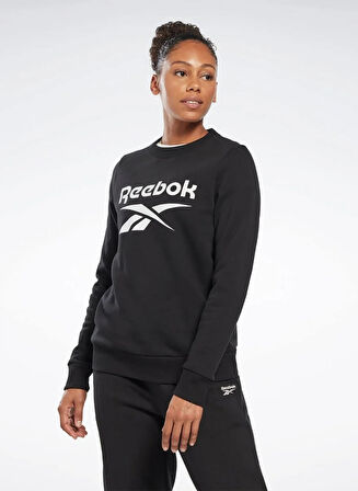 Reebok Siyah Kadın Yuvarlak Yaka Sweatshirt H54774 RI BL Fleece Crew