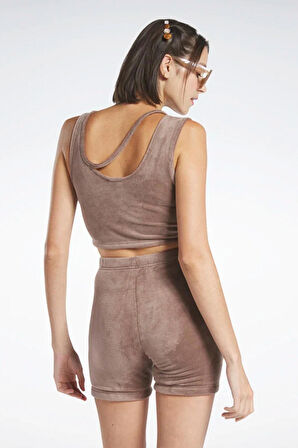 Reebok Açık Kahve Kadın V Yaka  Atlet HS0391 CL WDE PLUSH TANK