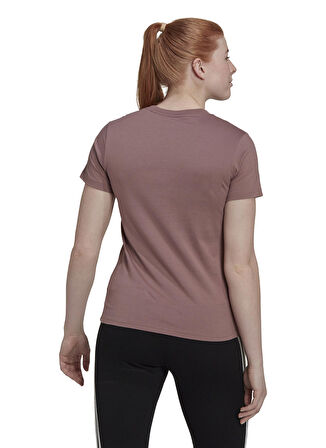 adidas Bisiklet Yaka Baskılı Gül Kurusu - Siyah Kadın T-Shirt HL2029 W BL T