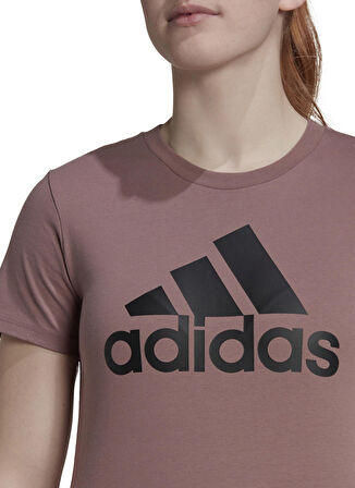 adidas Bisiklet Yaka Baskılı Gül Kurusu - Siyah Kadın T-Shirt HL2029 W BL T
