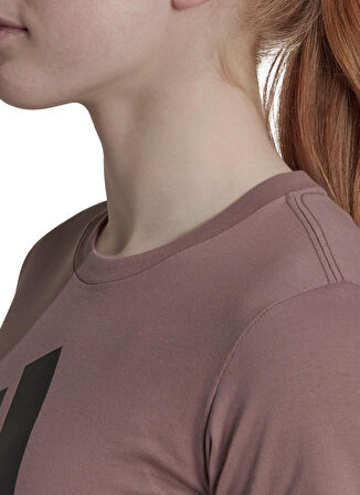 adidas Bisiklet Yaka Baskılı Gül Kurusu - Siyah Kadın T-Shirt HL2029 W BL T