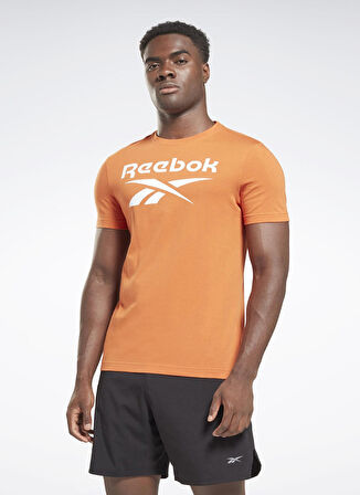 Reebok Yuvarlak Yaka Düz Turuncu Erkek T-Shirt HS4979 RI Big Logo Tee