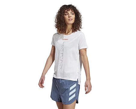 adidas Agr Shirt W Kadın Koşu Tişörtü HT9415 Beyaz