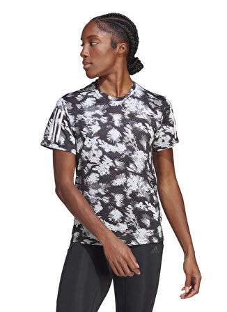 adidas Bisiklet Yaka Düz Gri Kadın T-Shirt HR9966 OTR COOLER TEE