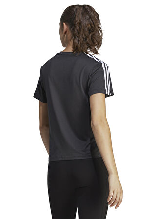 adidas Bisiklet Yaka Düz Siyah - Beyaz Kadın T-Shirt IC5039 TR-ES 3S T