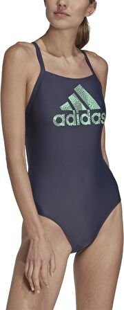 adidas Big Logo Suit Kadın Spor Mayo Lacivert-Mint HR4417