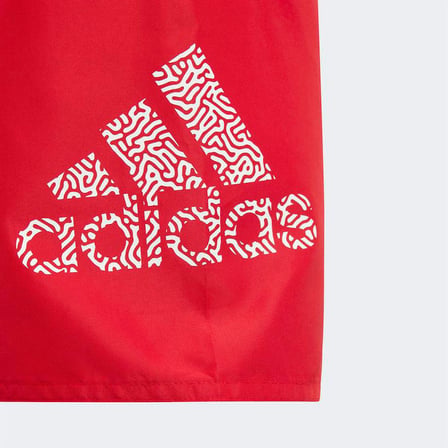 adidas Logo CLX Şort Mayo Erkek Çocuk Deniz Şortu Kırmızı HA9409