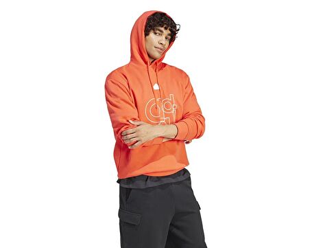 adidas Bl Fl Hd Q1 Gd Erkek Günlük Sweatshirt IS1991 Turuncu