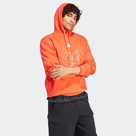Adidas BL FL HD Q1 GD KIRMIZI Erkek Sweatshirt