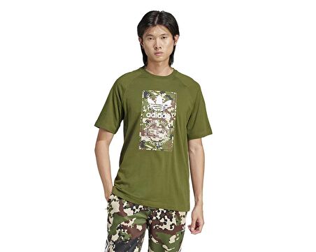 adidas Camo Tongue Tee Erkek Günlük Tişört IS0248 Yeşil