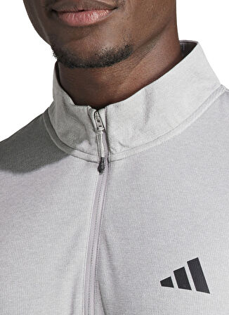 IT5441 TR-ES 1I4ZIP Gri Erkek Fermuarlı Yaka Regular Fit Sweatshirt