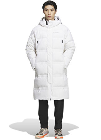 adidas Beyaz Erkek Kapüşon Yaka Mont IL8971-COLD.R LNG GOOS