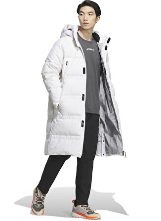 adidas Beyaz Erkek Kapüşon Yaka Mont IL8971-COLD.R LNG GOOS