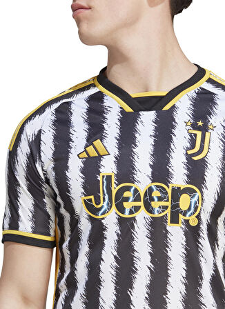 adidas Siyah - Beyaz - Sarı Erkek Bisiklet Yaka  Baskılı Forma HR8256-HR8256-JUVENTUS HOME JERSEY