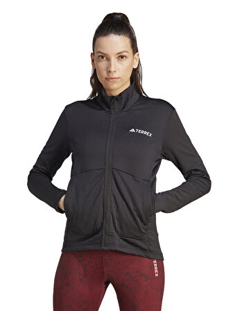 adidas Siyah Kadın Dik Yaka Polar Sweatshırt IB1814-W MT LT FL JA       BLA