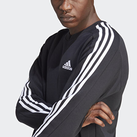 Adidas Erkek Sweatshirt 3 Stripes Fleece