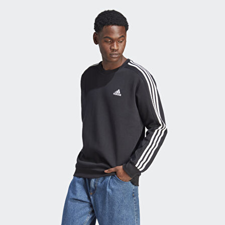 Adidas Erkek Sweatshirt 3 Stripes Fleece