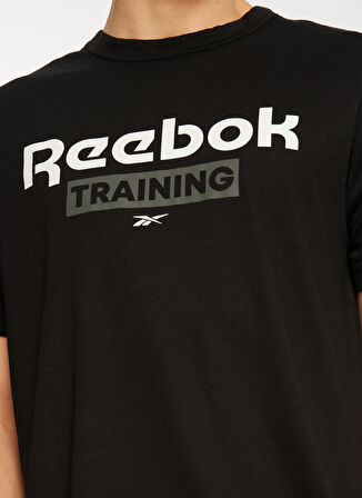 Reebok Siyah Erkek Yuvarlak Yaka T-Shirt II0791 RBK TRAINING GFX SS TEE