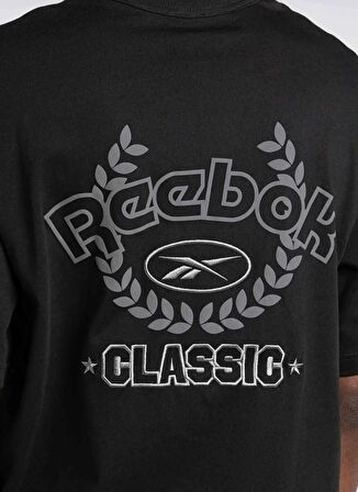 Reebok 100036129 CLASSICS RESERVE TEE Siyah Erkek Yuvarlak Yaka Standart fit T-Shirt