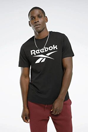 100070405 101528060 Iı8109 Dentıty Stacked L Reebok Erkek T-Shirt Siyah