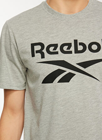 Reebok Gri Melanj Erkek Yuvarlak Yaka T-Shirt IM1617 REEBOK IDENTITY STACKED L