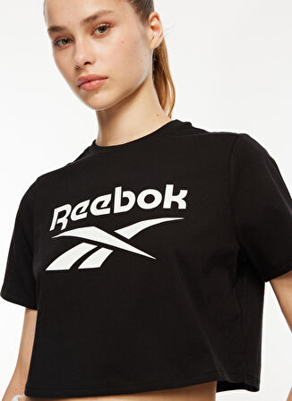 Reebok Siyah Kadın Yuvarlak Yaka T-Shirt II3221