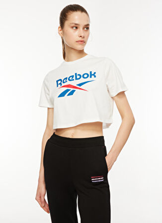 Reebok Beyaz Kadın Yuvarlak Yaka T-Shirt IM4095