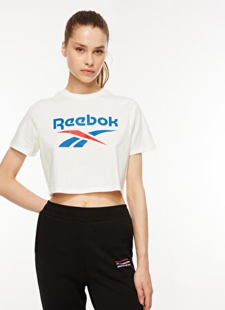 Reebok Beyaz Kadın Yuvarlak Yaka T-Shirt IM4095