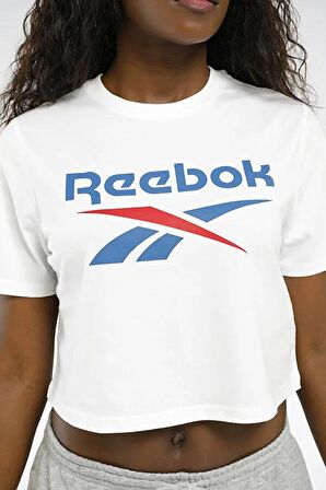 100037593 101528789 IM4095 Reebok Identıty Bıg Logo Crop Tee Kadın T-shirt BEYAZ