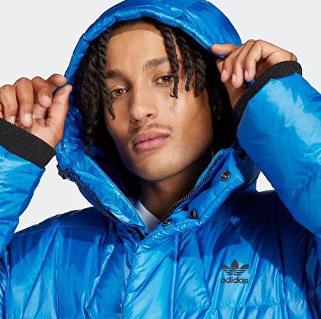 Adidas Lightweight Down Puffer Erkek Mavi Mont IR7130