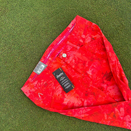 Alberto Mona Flower Jersey Düşük Bel Dar Paça Desenli Kadın Pantolon