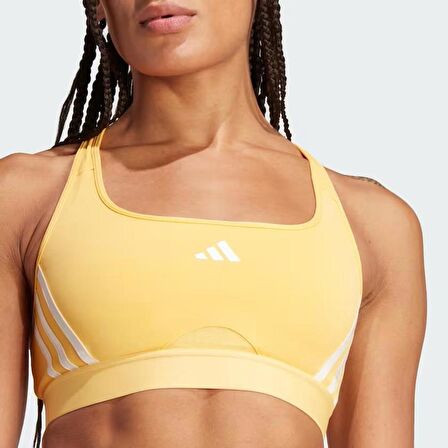 Adidas IU1712 Power Impact Train Medium-Support 3-Stripes Bra Sarı