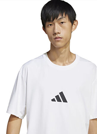 adidas JC5482 M Z.N.E. TEE LO Beyaz Yuvarlak Yaka Loose Fit Desenli Erkek T-Shirt