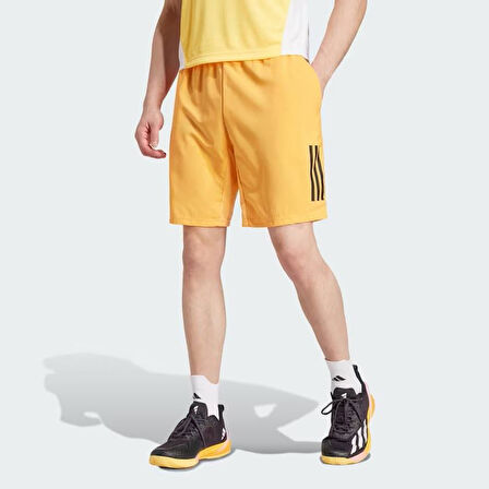 Adidas IP1889 - 9 Club 3-Stripes Tenis Shorts Erkek Sarı Şort