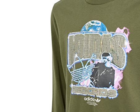 adidas Longsleeve Çocuk Günlük Tişört IR9772 Haki