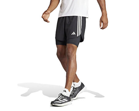 adidas Otr E 3S 2In1 S Erkek Koşu Şortu IQ3808 Siyah