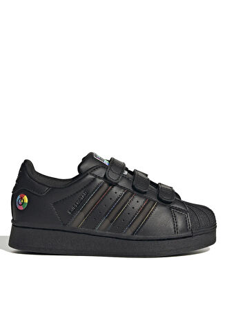 adidas Siyah - Gri Erkek Çocuk Yürüyüş Ayakkabısı JI0510-SUPERSTAR LED LIGHTS CF C