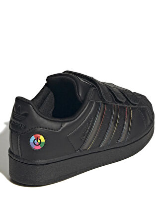 adidas Siyah - Gri Erkek Çocuk Yürüyüş Ayakkabısı JI0510-SUPERSTAR LED LIGHTS CF C
